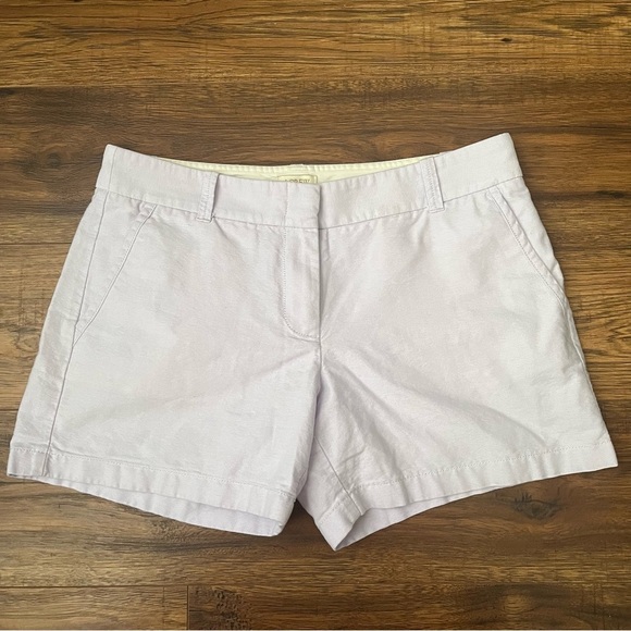 J. Crew Women's Light Lavender All Cotton 4-Pocket Chino Short Shorts Size 4 - Picture 1 of 8